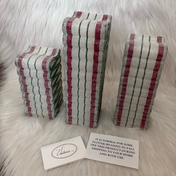 Valerie Parr Hill Ribbon Candy Wax Lights With Timer - Set of 3 - Picture 2 of 8